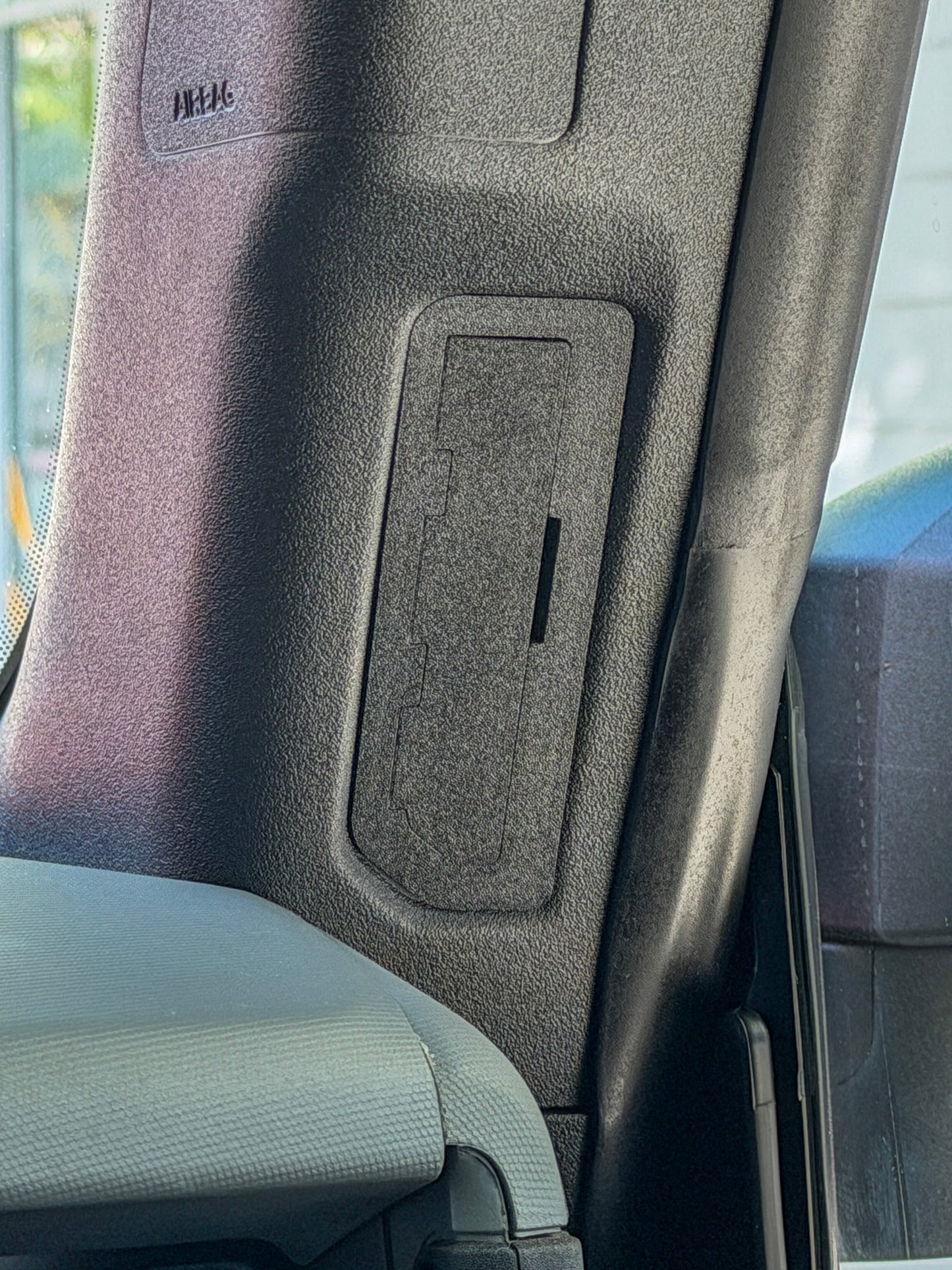 VantageLab AirLock A-pillar vent in the closed position installed on a Ford Bronco