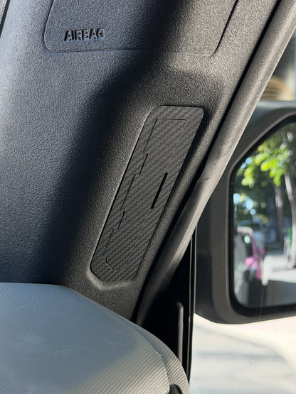 VantageLab AirLock carbon fiber A-pillar vent installed on a Ford Bronco